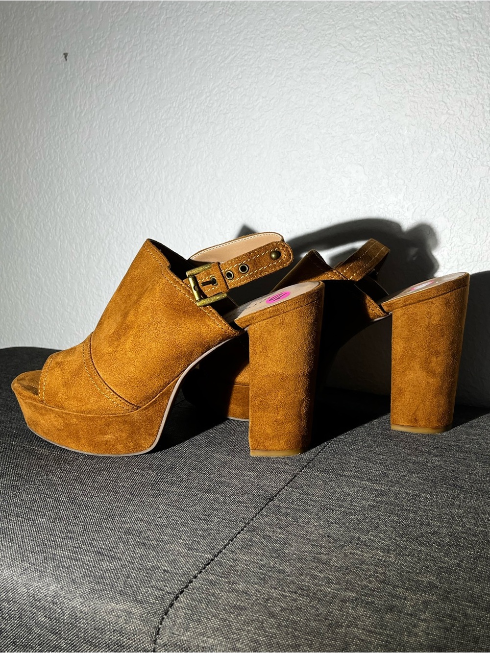 Women’s Suede Platform Mule Sandals in Brown
